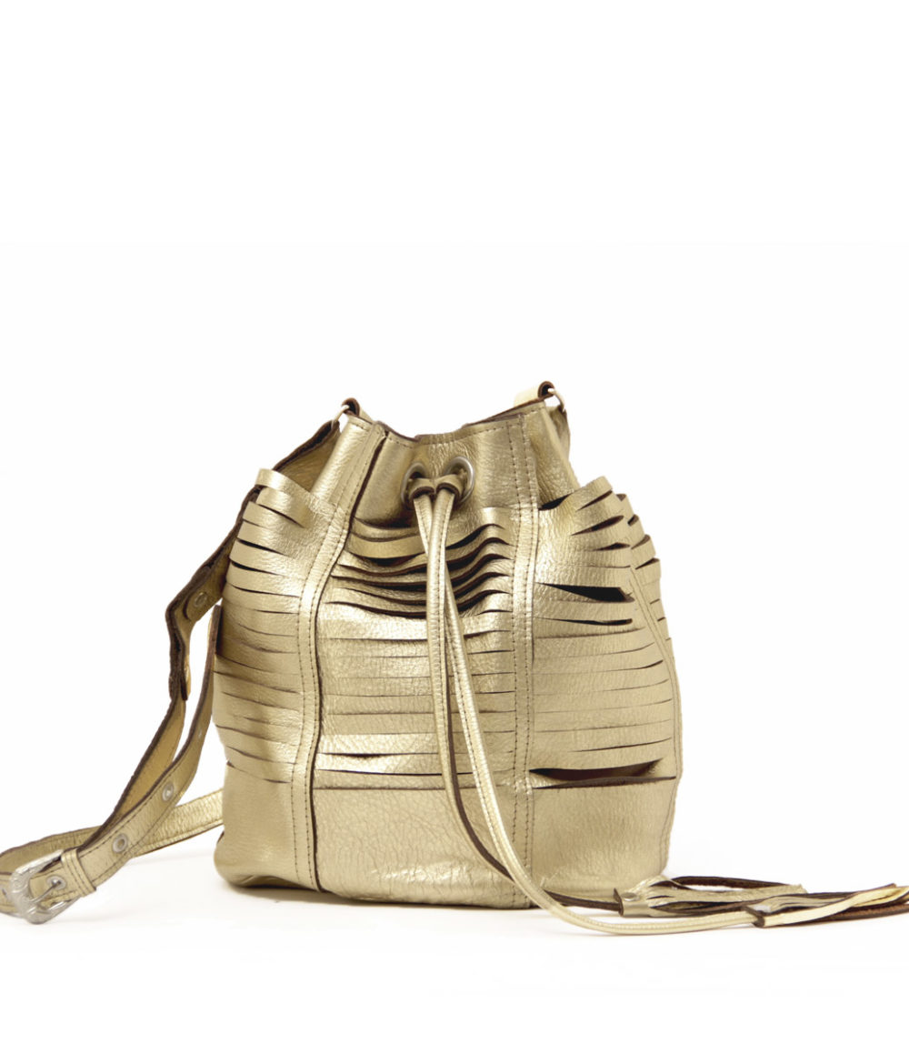 TAJOS GOLD / Shredded bucket bag – SabrinaTach