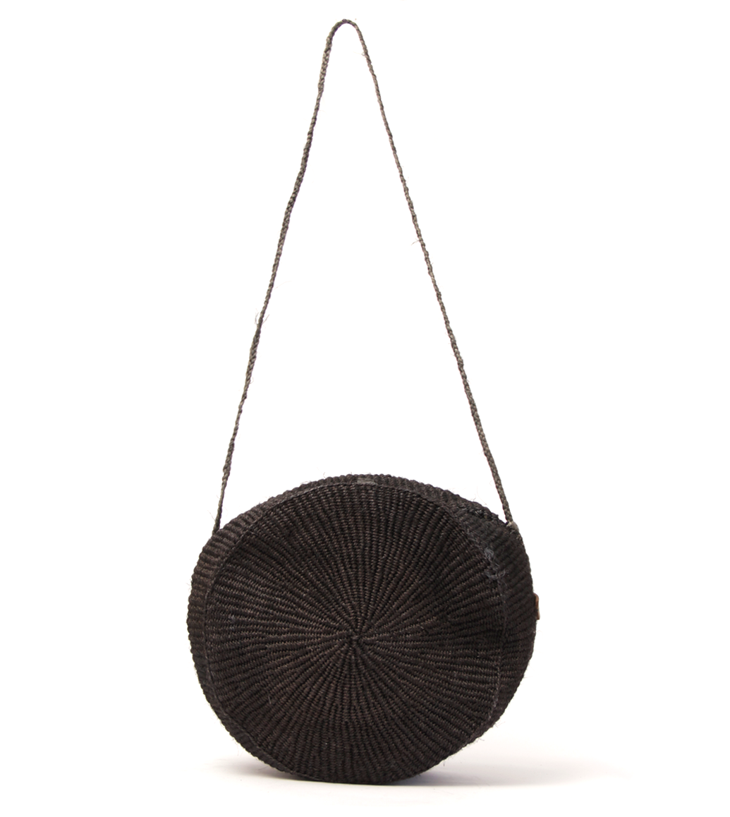 Sauda Black. Circular Straw Bag – SabrinaTach